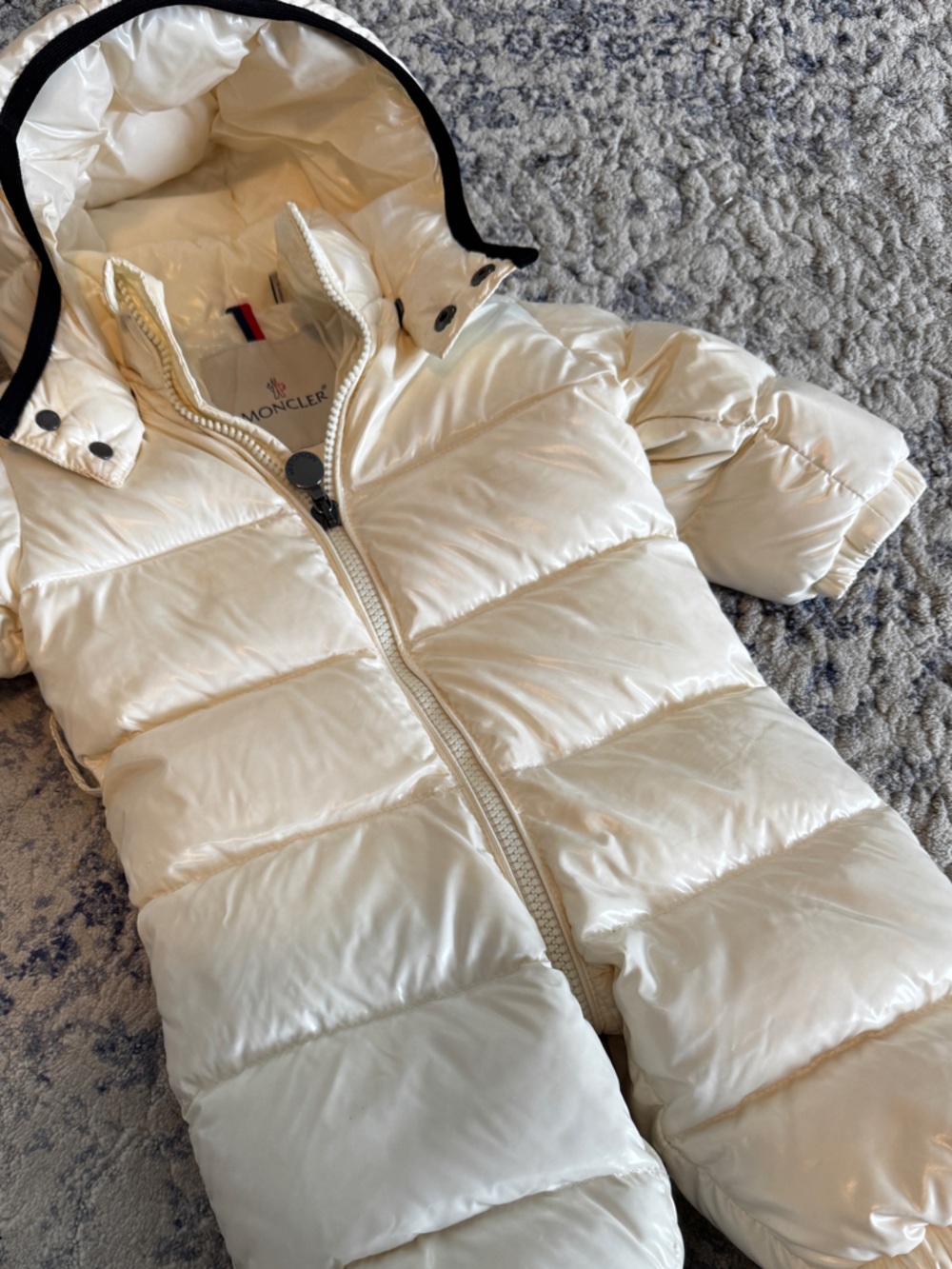 Moncler Cream Infant Puffer Bunting with Hood - Picture 2 of 8